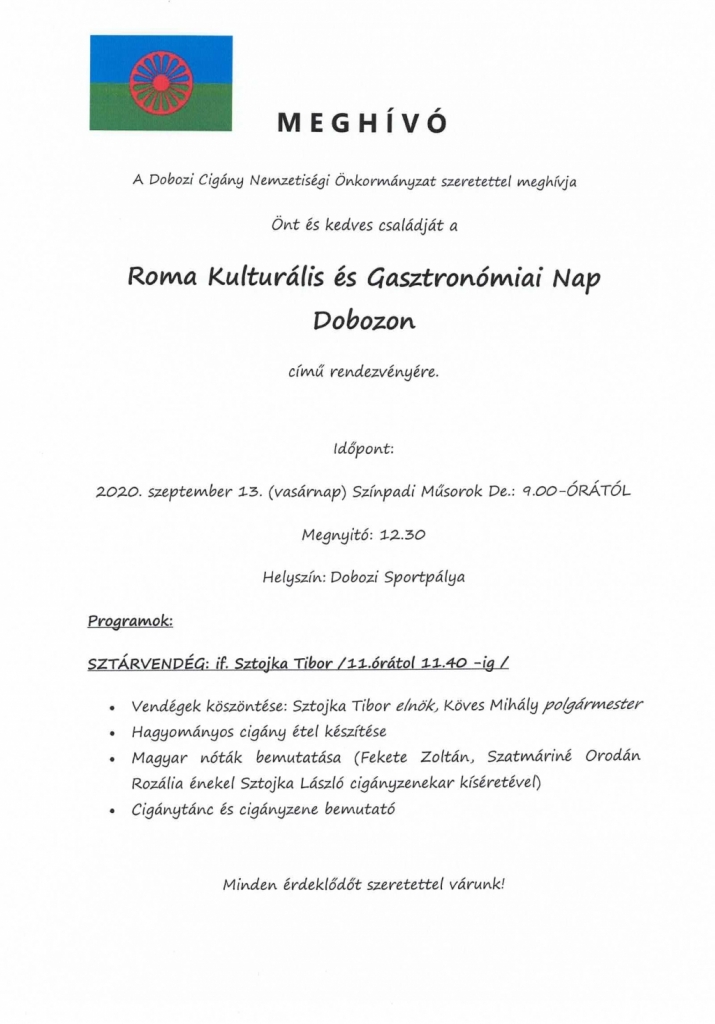 Roma Kulturális és Gasztronómiai Nap Dobozon  